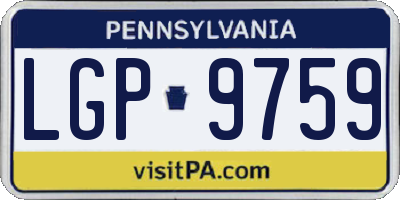 PA license plate LGP9759