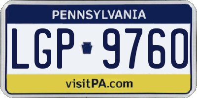 PA license plate LGP9760