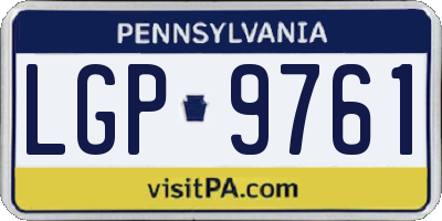 PA license plate LGP9761