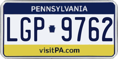 PA license plate LGP9762