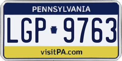 PA license plate LGP9763