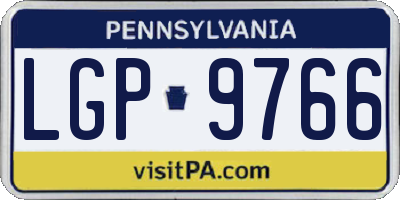 PA license plate LGP9766
