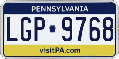 PA license plate LGP9768
