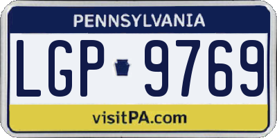 PA license plate LGP9769
