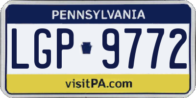PA license plate LGP9772