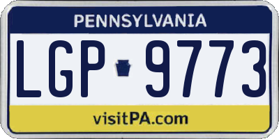 PA license plate LGP9773