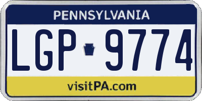 PA license plate LGP9774