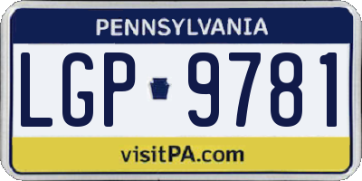 PA license plate LGP9781