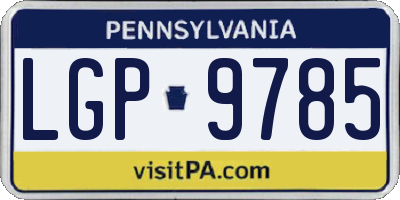 PA license plate LGP9785