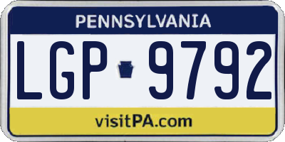 PA license plate LGP9792