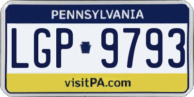 PA license plate LGP9793