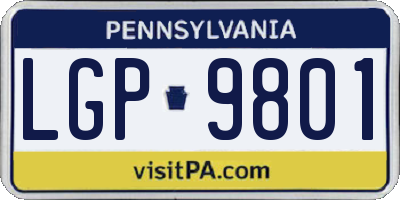 PA license plate LGP9801