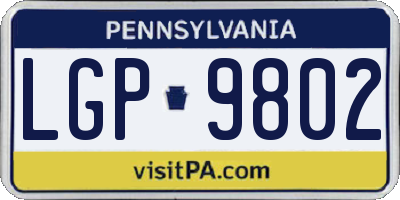 PA license plate LGP9802