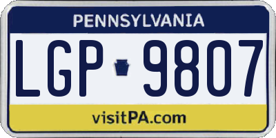 PA license plate LGP9807