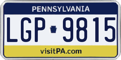 PA license plate LGP9815