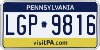 PA license plate LGP9816