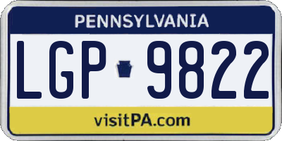 PA license plate LGP9822