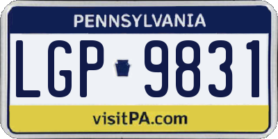 PA license plate LGP9831