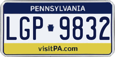 PA license plate LGP9832