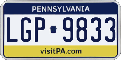 PA license plate LGP9833