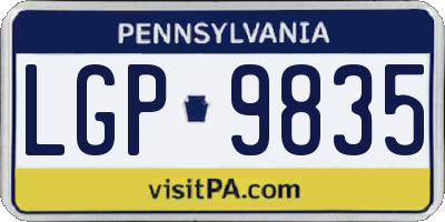 PA license plate LGP9835