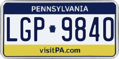 PA license plate LGP9840