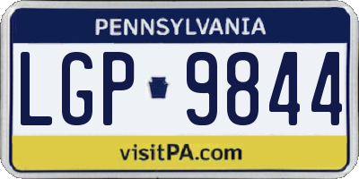 PA license plate LGP9844