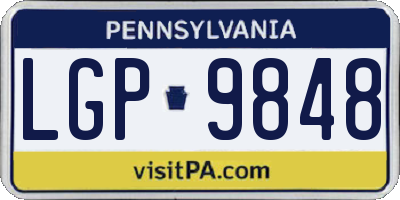 PA license plate LGP9848