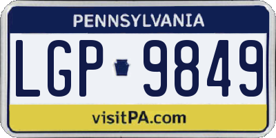 PA license plate LGP9849