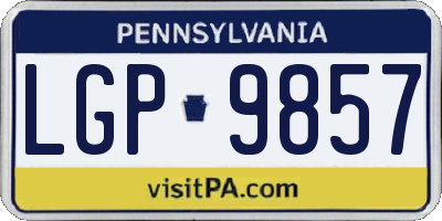 PA license plate LGP9857