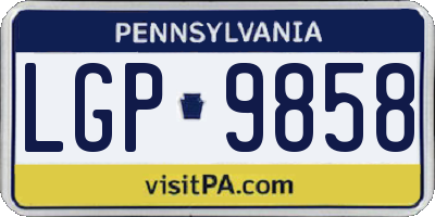 PA license plate LGP9858