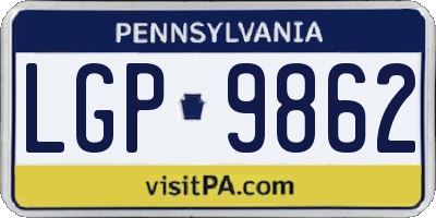 PA license plate LGP9862