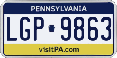 PA license plate LGP9863