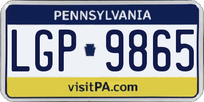 PA license plate LGP9865