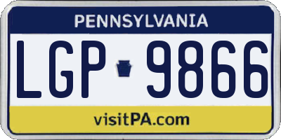 PA license plate LGP9866