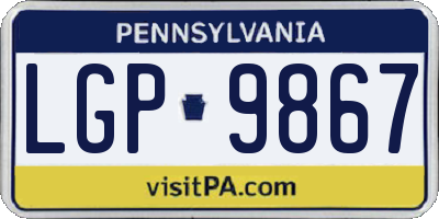 PA license plate LGP9867