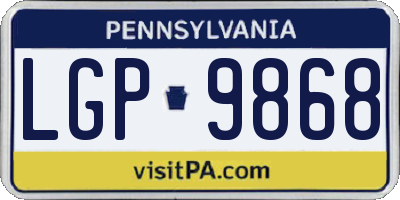 PA license plate LGP9868
