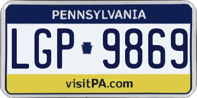 PA license plate LGP9869