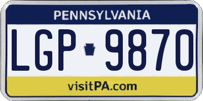 PA license plate LGP9870