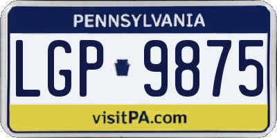 PA license plate LGP9875