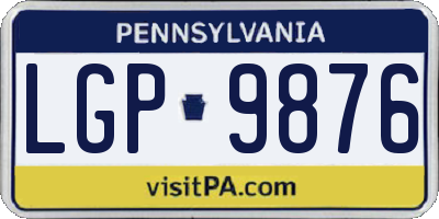 PA license plate LGP9876