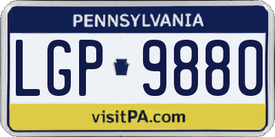PA license plate LGP9880