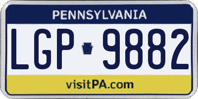 PA license plate LGP9882