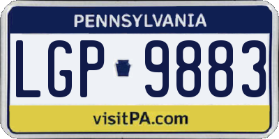 PA license plate LGP9883