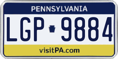 PA license plate LGP9884