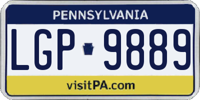 PA license plate LGP9889