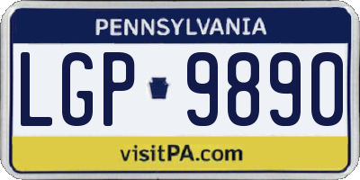 PA license plate LGP9890