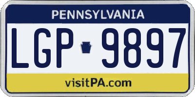 PA license plate LGP9897