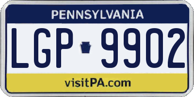 PA license plate LGP9902