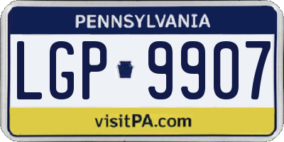 PA license plate LGP9907